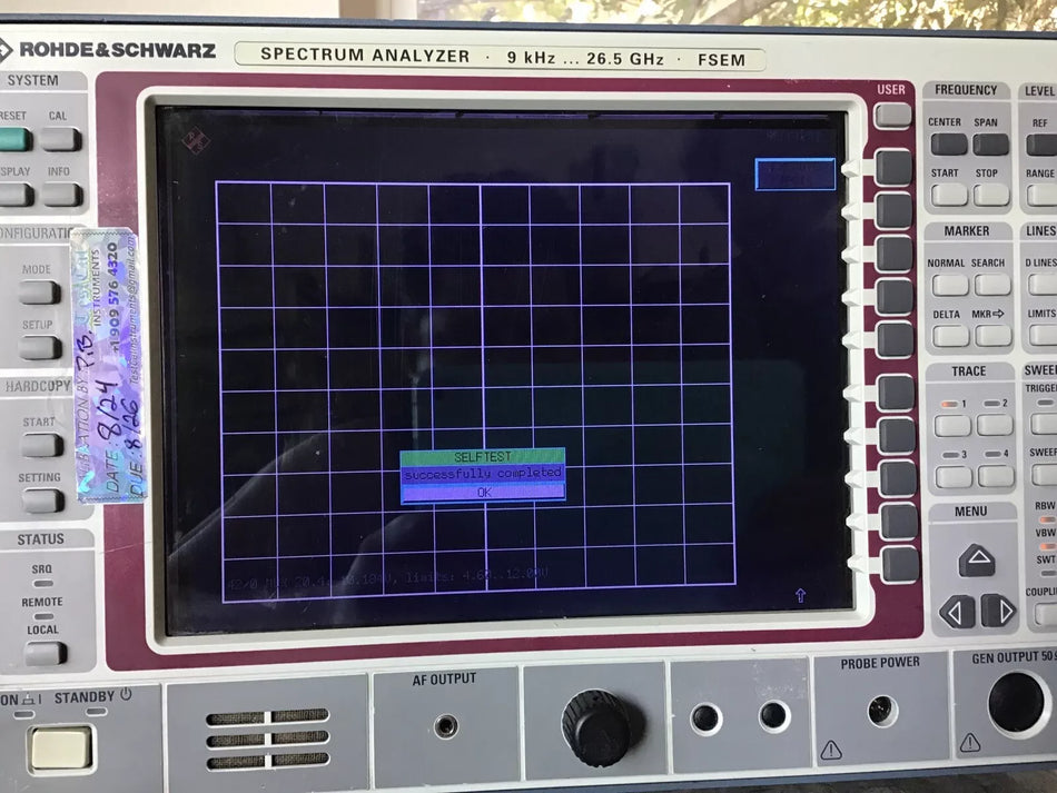 Rohde & Schwarz FSEM 20/30 9 kHz to 26.5GHz Spectrum Analyzer
