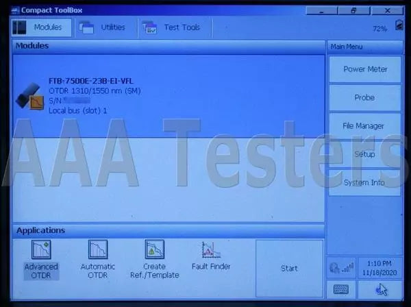 EXFO FTB-200 FTB-7500E SM Long Haul Fiber OTDR FTB-7500E-0023B FTB 200 V2 7500E
