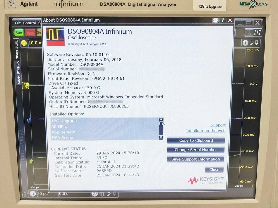 Agilent DSA91204A(Upgrade) 12GHz Infiniium Oscilloscope