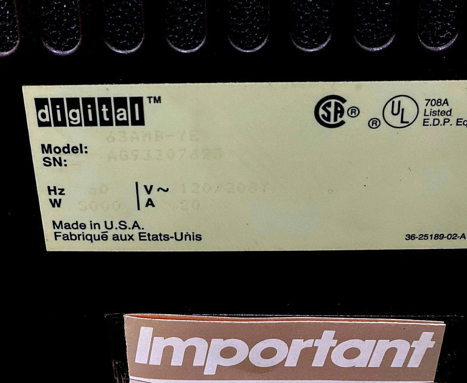 Digital Equipment Corp VAX 6000-410 DEC Calypso Mid-Range 1989 Vintage Server