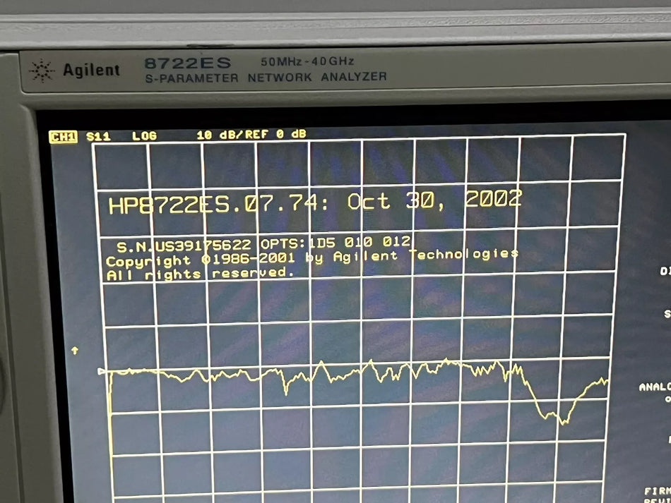 Keysight/Agilent 8722ES-010-012-1D5 Network Analyzer, 50 MHz - 40 GHz