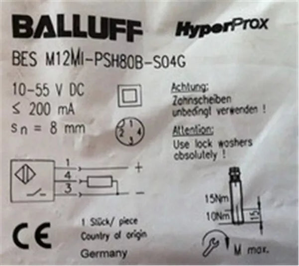 BALLUFF BES M12MI-PSH80B-S04G Proximity Switch Sensor