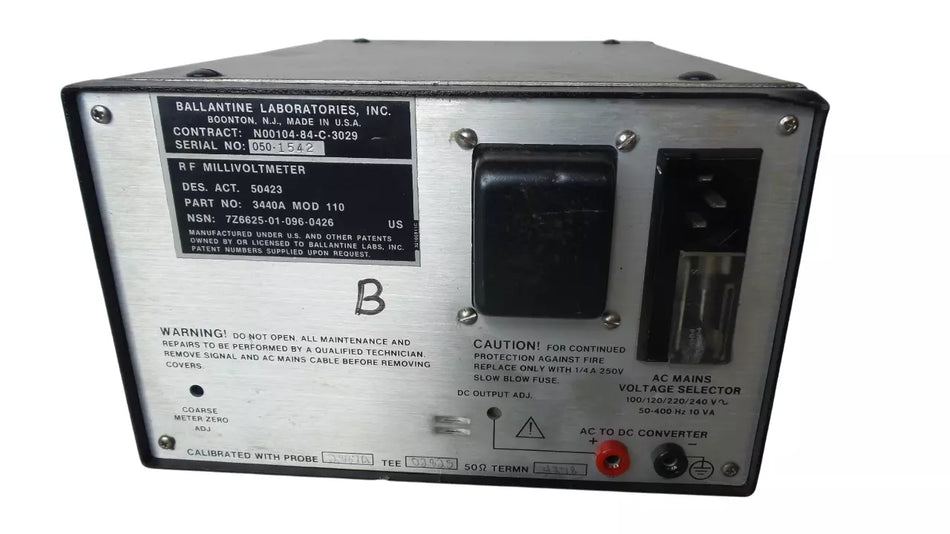 BALLANTINE 3440A RF Millivoltmeter for Precise Electrical Signal Measurement