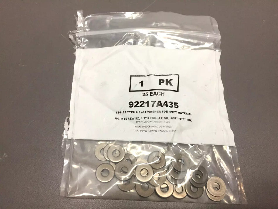 18-8 SS Type B Flat Washer for Soft Materials - Pack of 25