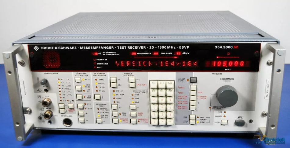 Rohde & Schwarz ESVP Measuring Receiver 20MHz - 1.3GHz Programmable UHF/VHF R&S