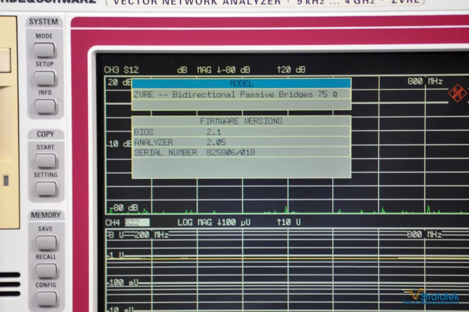Rohde & Schwarz ZVRE Vector Network Analyzer 9kHz - 4GHz 75Ω VNA R&S 4 GHz