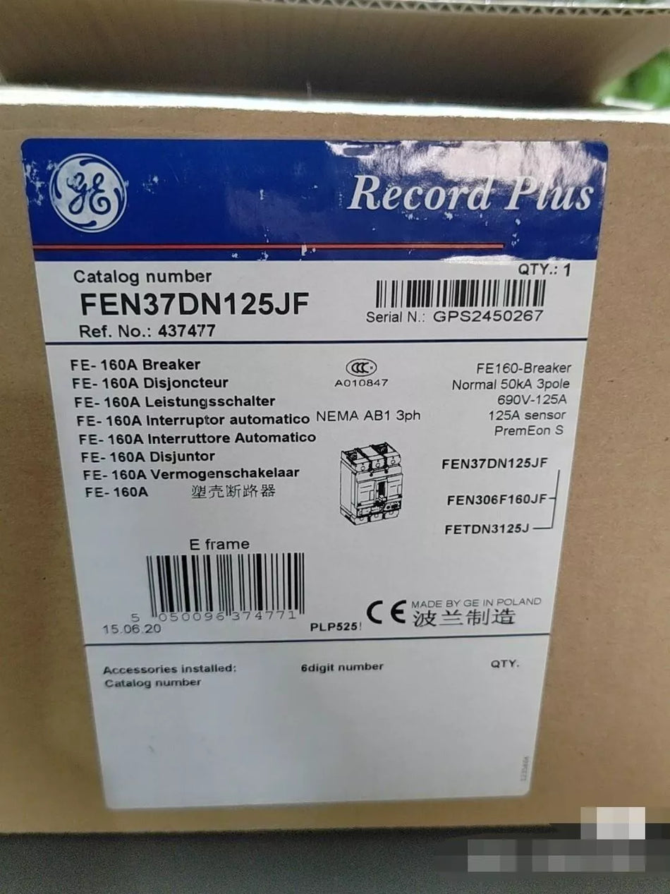 FDN37DN125JF Circuit Breaker 1PC