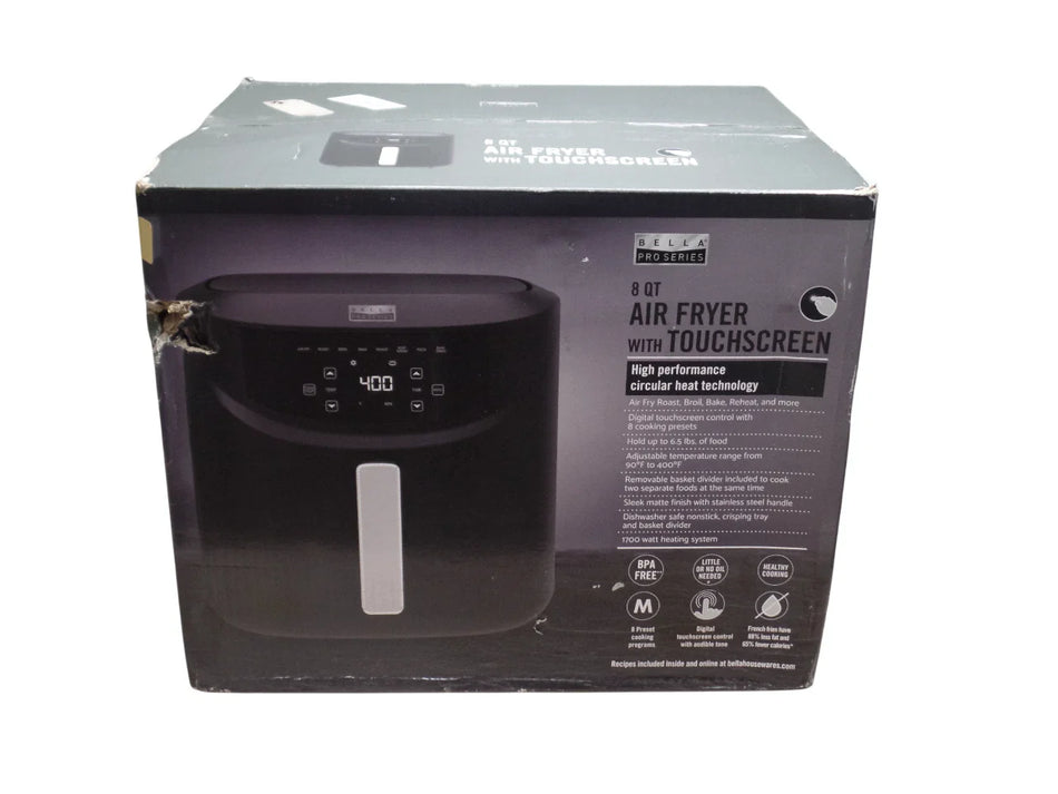 BELLA PRO SERIES 8-QT. DIGITAL AIR FRYER | 90164 | BLACK - Free Shipping