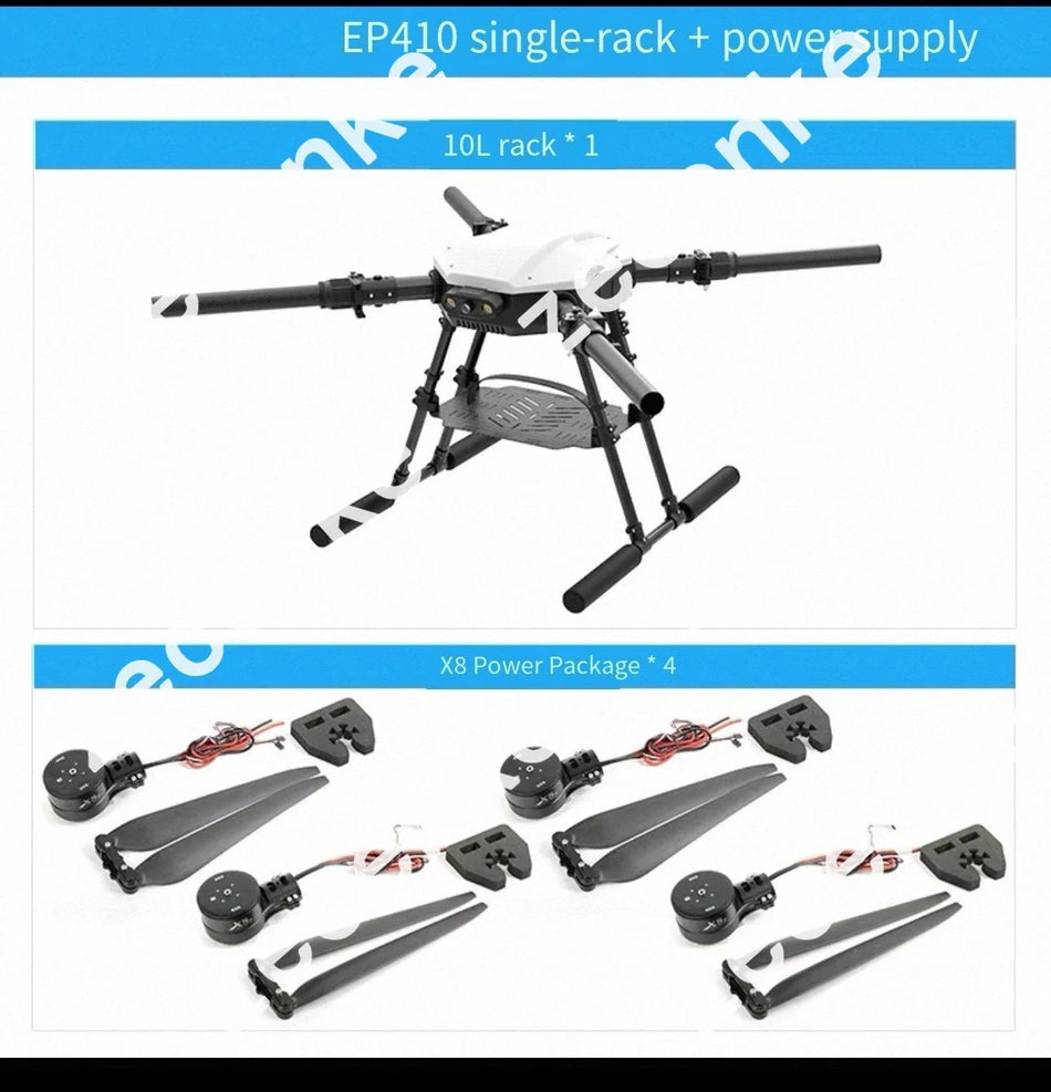 4 Axis Spray Agriculture Drone UAV E410P +X8 Power
