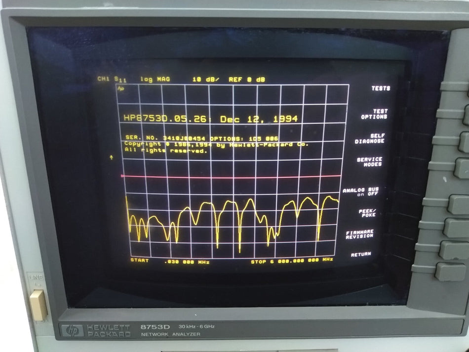 Agilent 8753D Network Analyzer 30kHz-6GHz