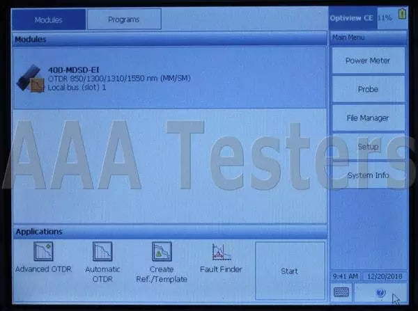Corning OV-1000 SM MM Fiber OTDR 400-MDSD w/ PM VFL 850/1300/1310/1550 OV1000