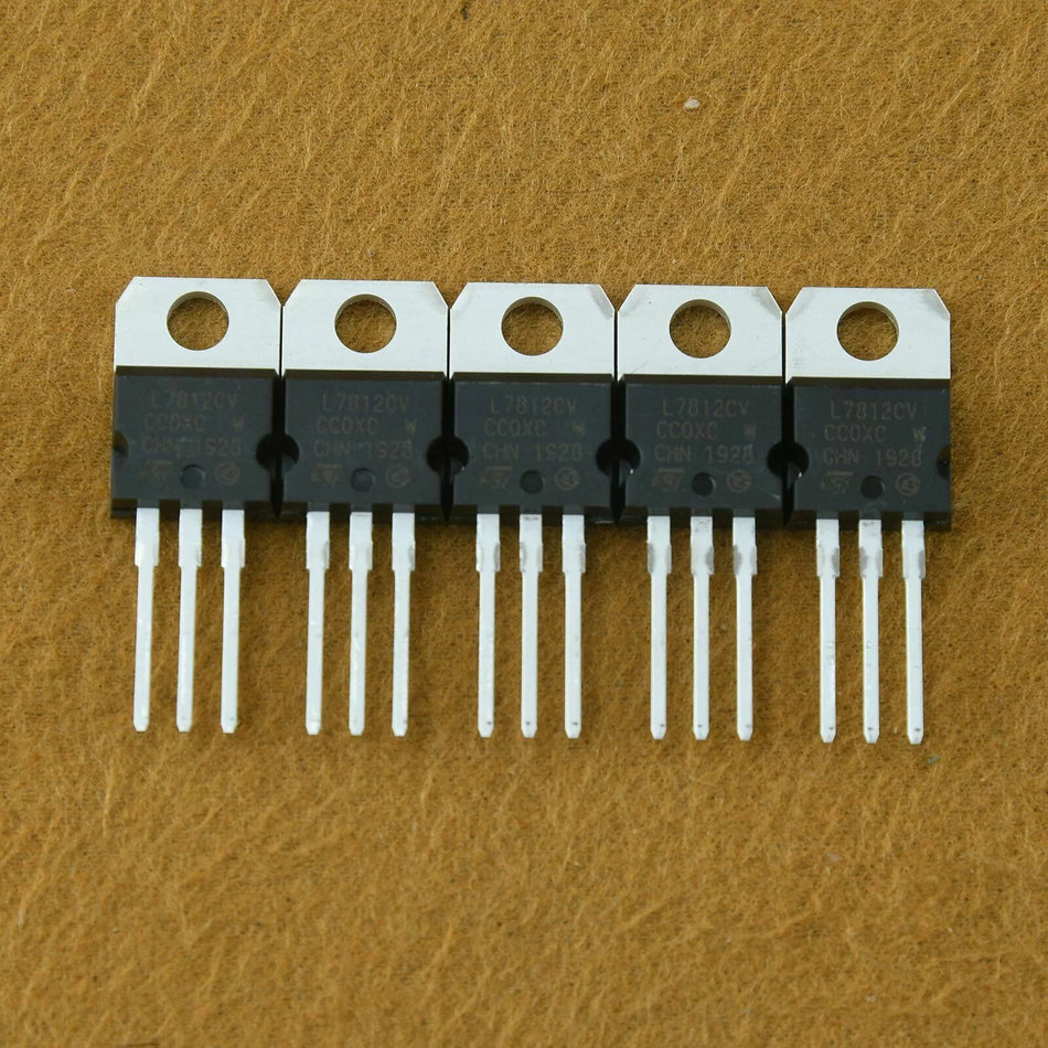 5Pcs L7812CV LM7812 Voltage Regulator IC +12V 1.5Amp