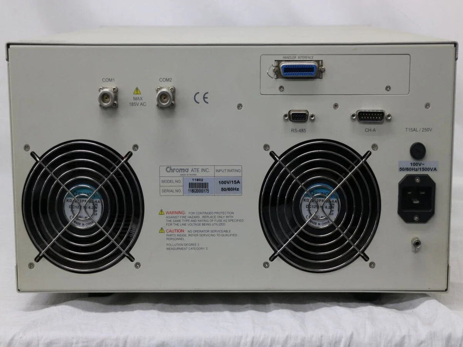 Chroma 11802 2500V 1MHz Programmable HF AC Tester(power supply 100V)