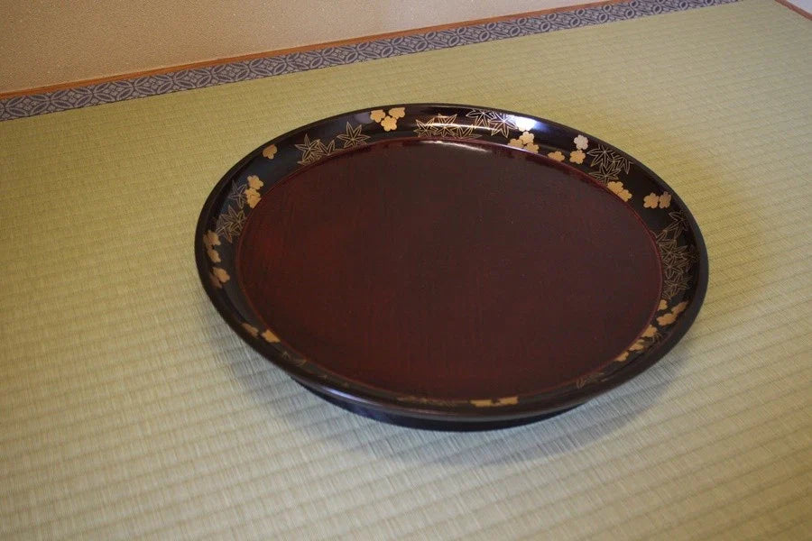 Japanese Old Lacquer Plate Obon