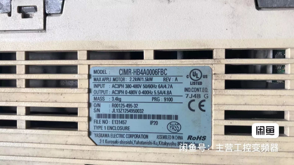 1PC USED CIMR-HB4A0006FBC frequency converter ( or ) #L3183Y LZ