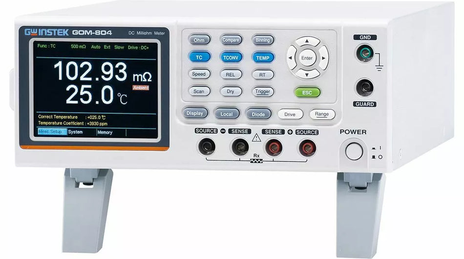 GW Instek GOM-805 DC Milli-Ohm Meter with Handler 50,000 Counts Dry Circuit