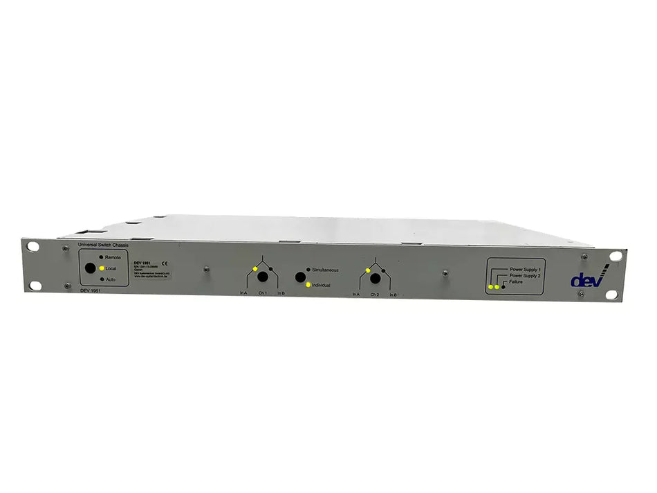 DEV Systemtechnik 1951 Universal Switch Chassis 1RU with 1 DEV 11-0005 DPST Switch