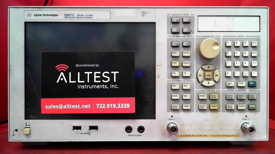 Agilent/Keysight E5071C Opt. 019, 1E5, 285, ENA Vector Network Analyzer