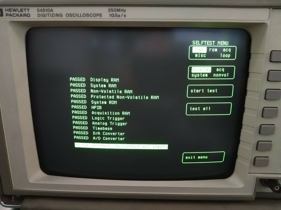 HP 54510A Digitizing Oscilloscope 250MHz 1GSa/s