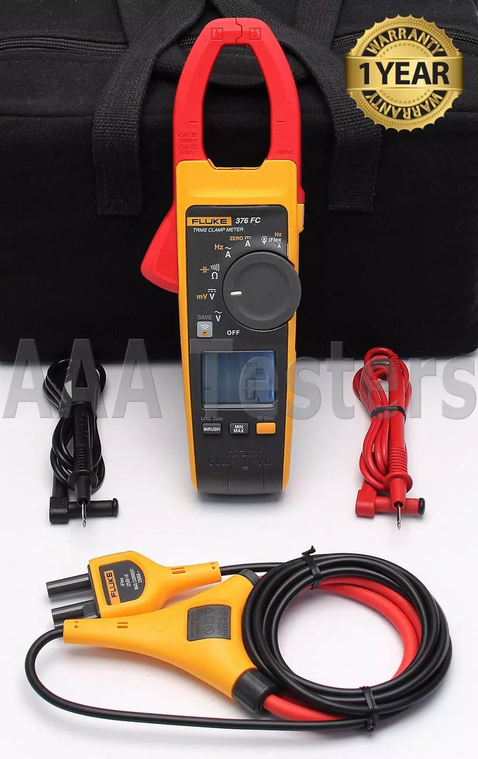 Fluke 376 FC TRMS 1000A AC/DC Clamp Meter w/ iFlex i2500-18