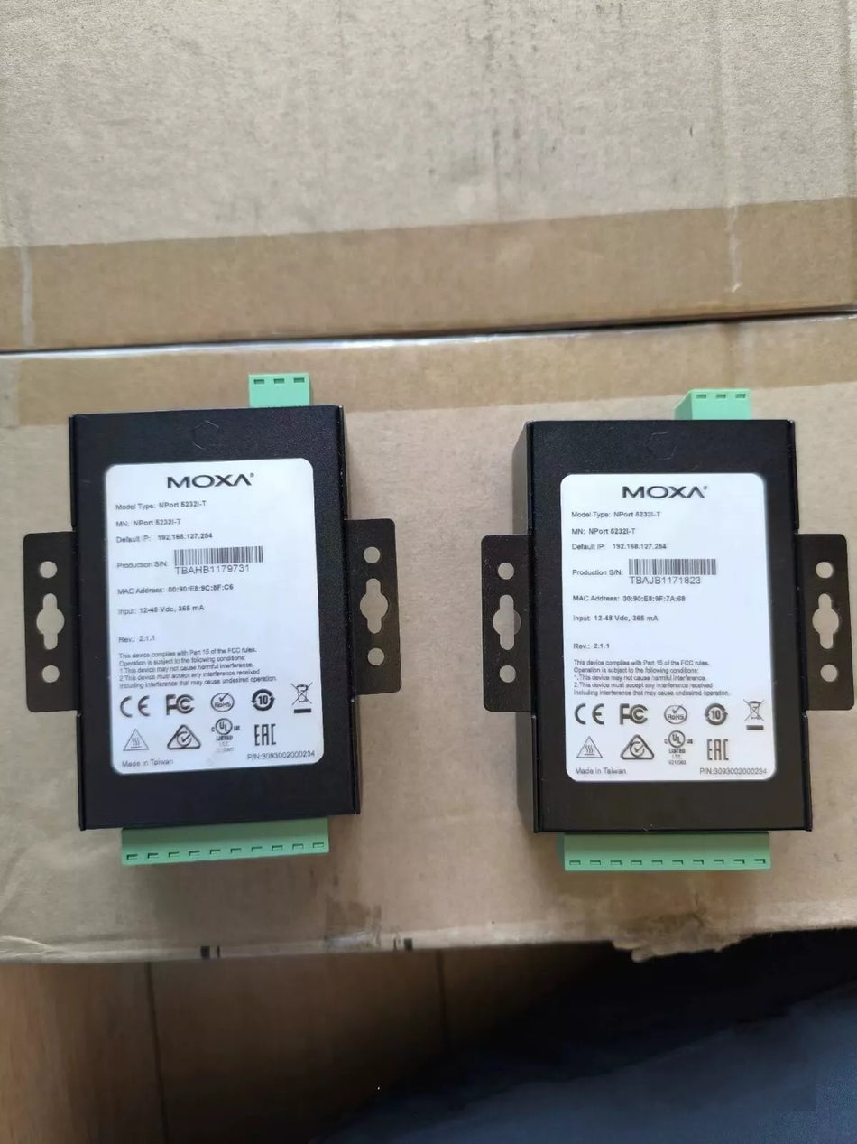 1PCS Used MOXA NPort 5232I-T server by #N398F YF