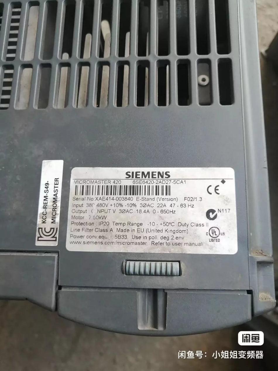 1PC USED 6SE6420-2AD27-5CA1 frequency converter #L4404Y LZ
