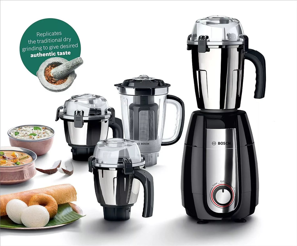Bosch TrueMixx Pro Mixer Grinder 1000W 4 Jars Black MGM8842MIN