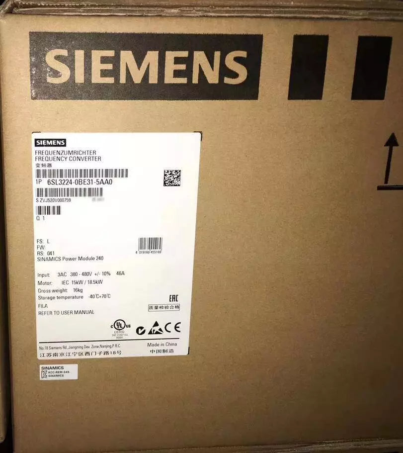 SIEMENS 6SL3224-0BE31-5AA0 Variable Frequency Drive In Box