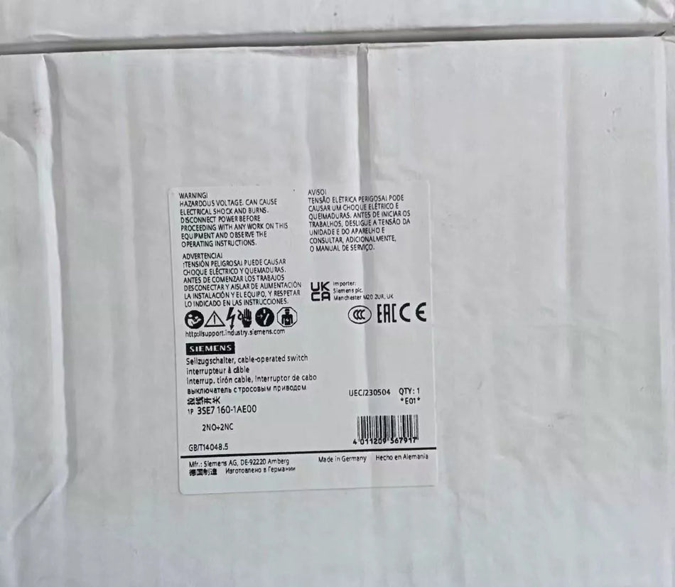 1pc NEW Siemens 3SE7160-1AE00 Pull Cord Switch #VEG9 CH