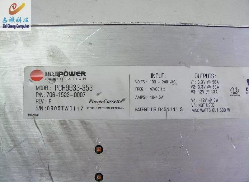 1pc Used UNIPOWER PCH9933-353 706-1523-0007 600W power supply #WT69 WX