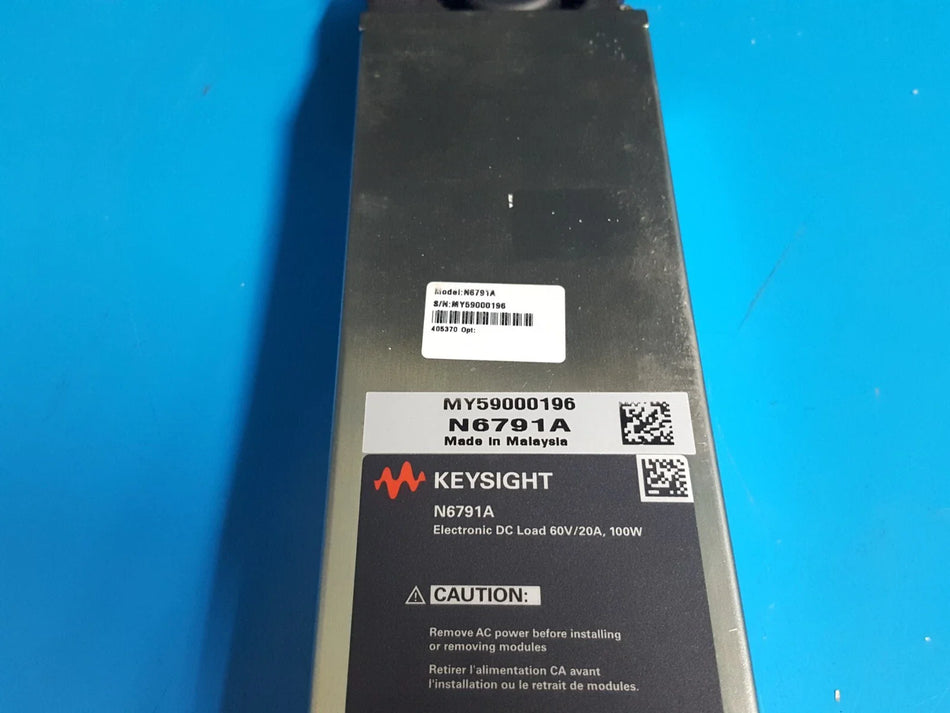 Keysight N6791A 60V/20A Electronic DC Load 100W Untested (0196)