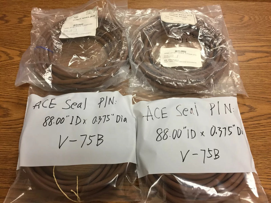 ACE Seal 88.00 ID x 0.375 Dia, V-75B O-Ring, Brown Vulcanized