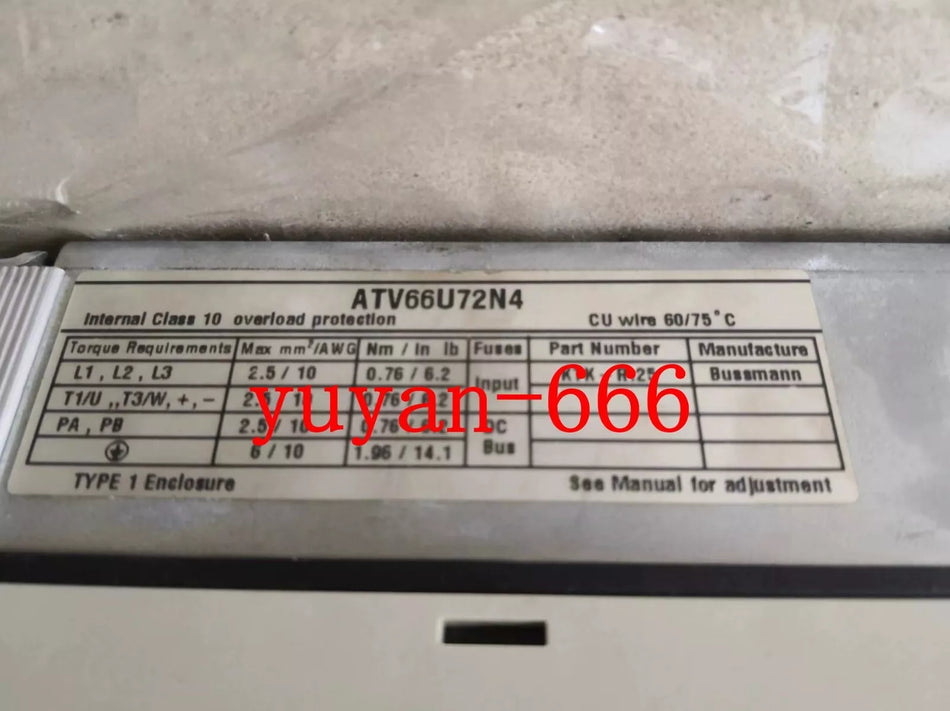 1PCS USED ATV66U72N4 frequency converter