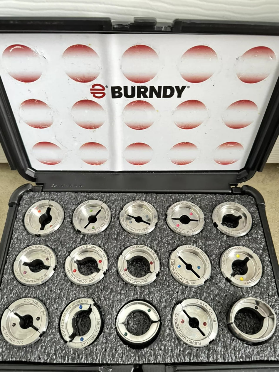 Burndy UDIEKITCU 15pc U-Type Die Kit Set 6AWG to 750KCMIL