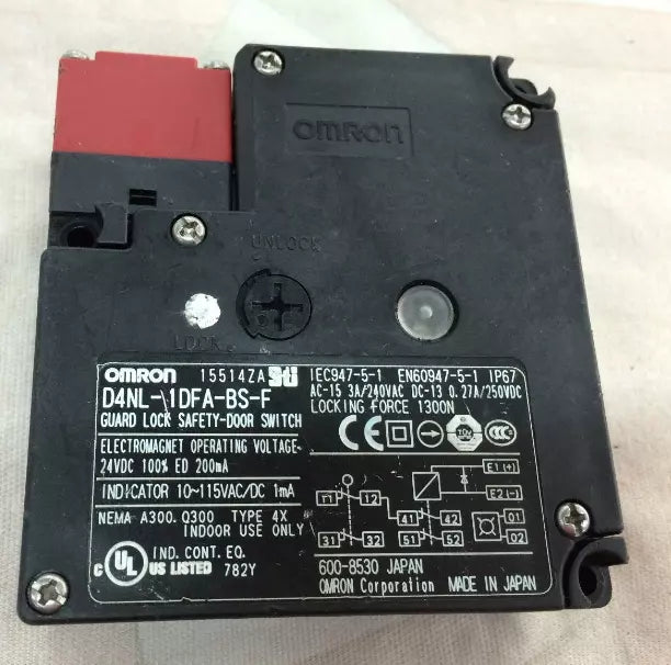 Omron D4NL-1DFA-BS-F Safety Switch Lock Door - 1PC New in Box