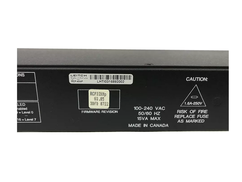 Leitch 1RU Remote 4x4 Programmable Push Button Panel