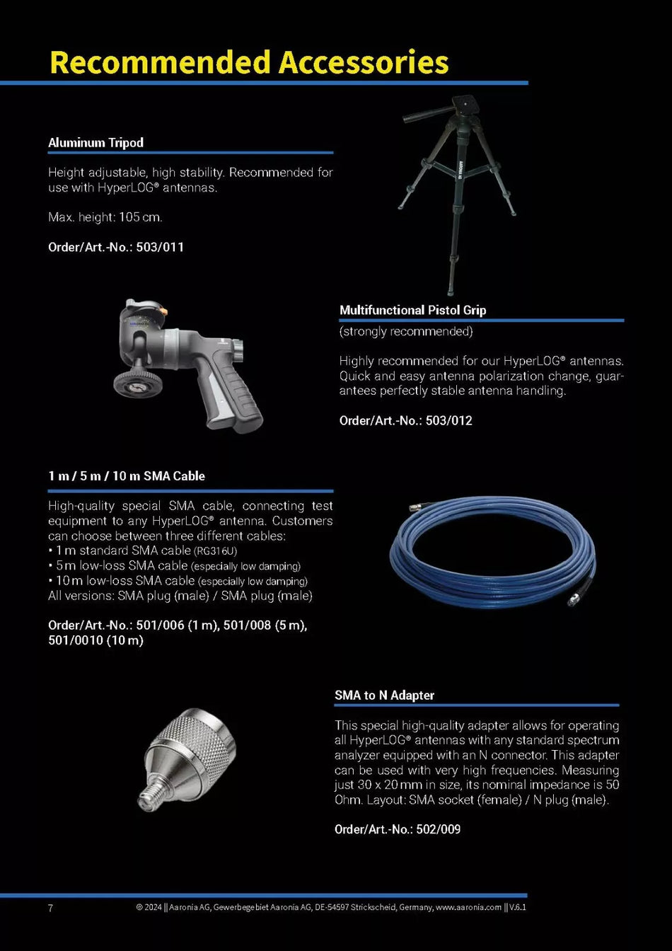 Aaronia HyperLOG 30250 Directional Antenna 380MHz up to 25GHz