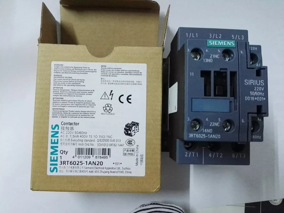 Siemens 3RT6025-1AN20 Contactor AC220V