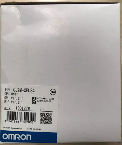1PCS New Omron CJ2M-CPU34 CPU Unit in Box - Expedited Shipping