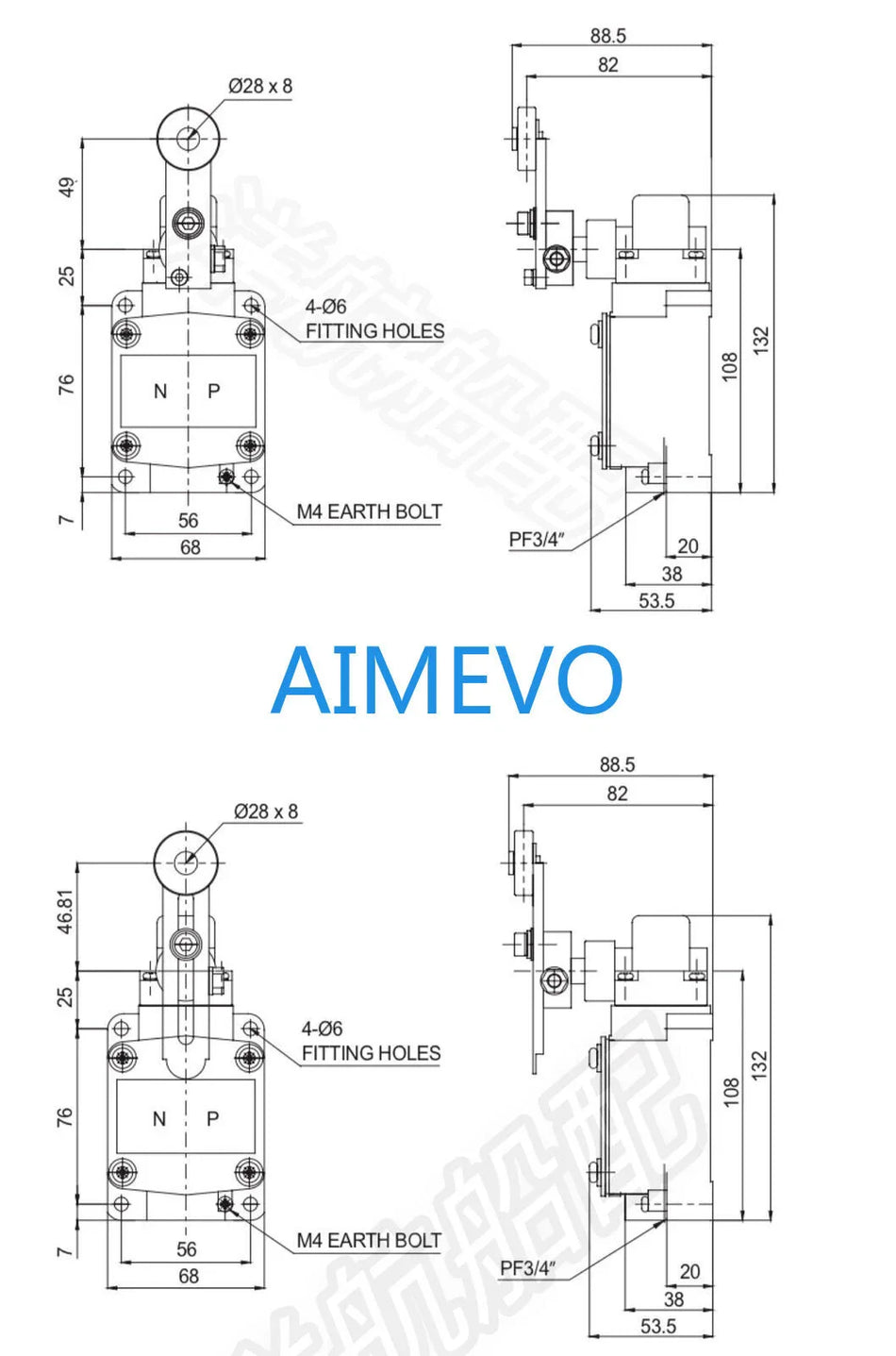 Heavy Duty Marine Waterproof Limit Switch SW2MS-AL