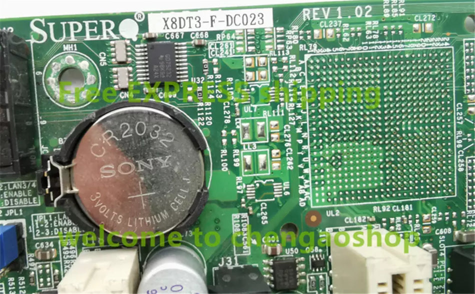 1pc USED SUPERMICRO X8DT3-F-DC023 REV:1.02 Motherboard #V99H CH