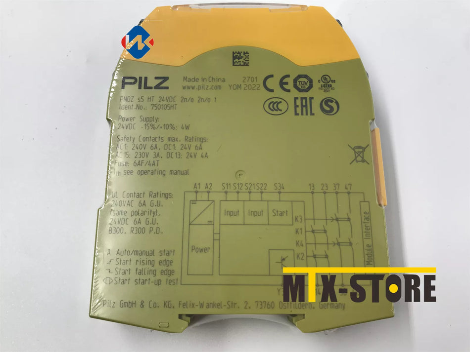 1PC New Pilz 750105 PNOZ S5 24VDC safety relay 750105HT US/