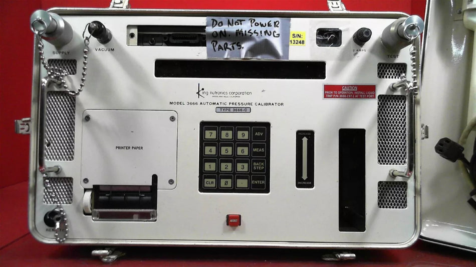 King Nutronics 3666-C 13248 Automatic Pressure Calibration Control Unit