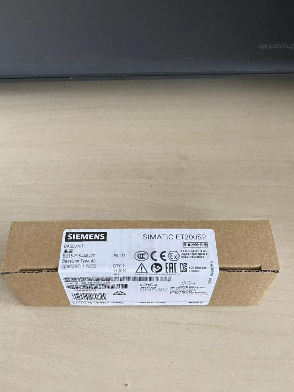 Siemens SIMATIC ET 200SP Base Unit Module (6ES7193-6BP00-0DA0)