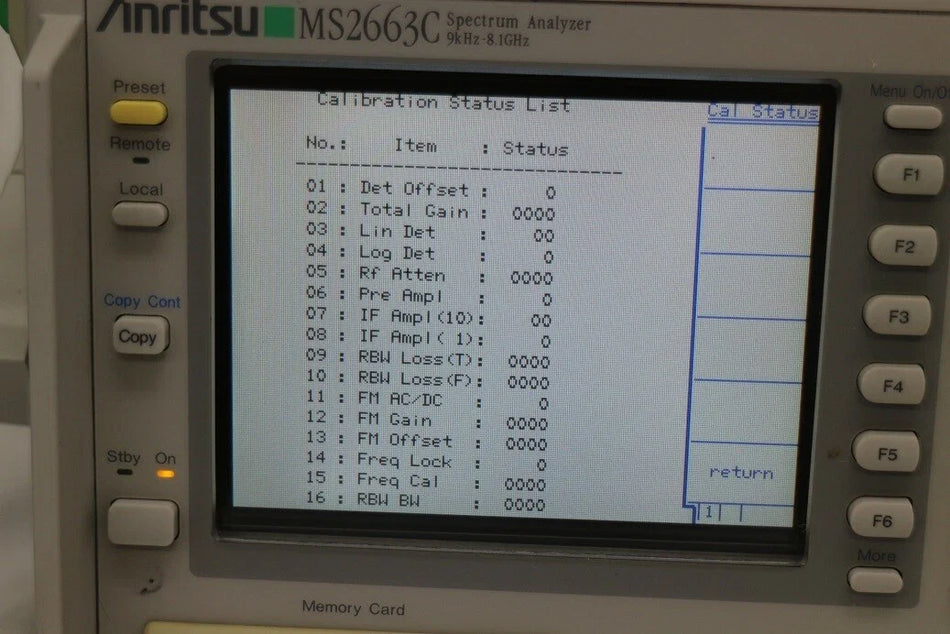 Anritsu MS2663C Spectrum Analyzer 9KHz-8.1GHz