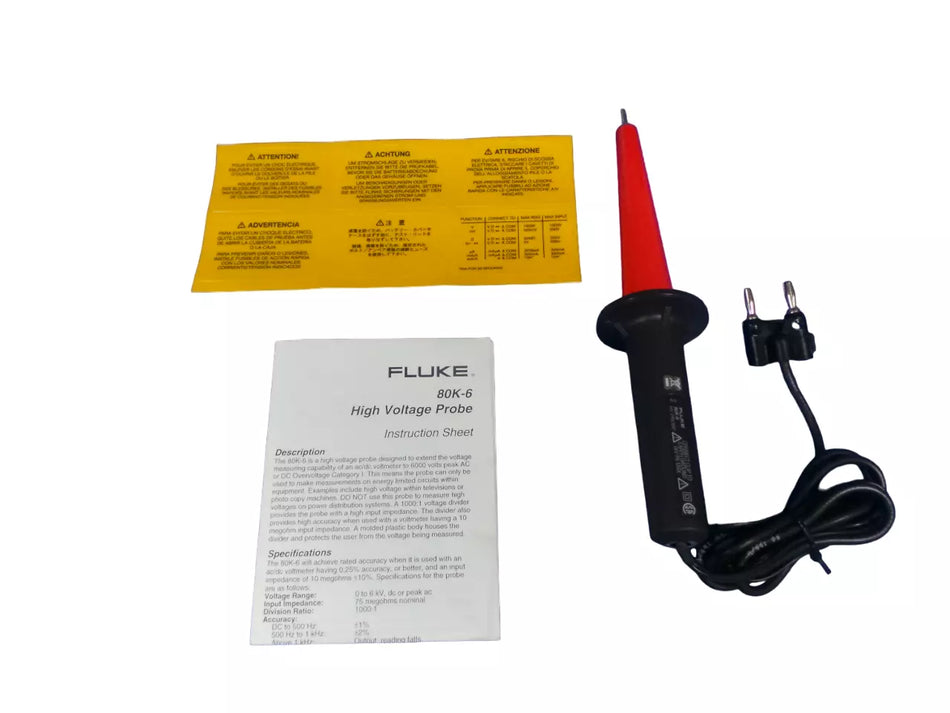 FLUKE 80K-6 High Voltage Probe for Precision Voltage Measurements