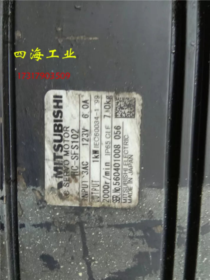 1PC Used Mitsubishi HC-SFS102 servo motor 1kw  #W8519 WX