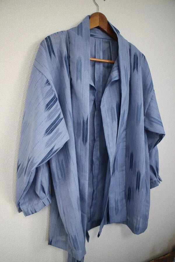 Japanese Kimono remake Blue coat Yagasuri