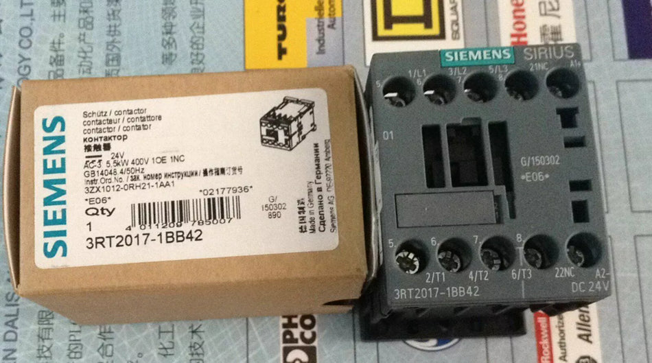 SIEMENS 3RT2017-1BB42 Contactors for Reliable Electrical Switching