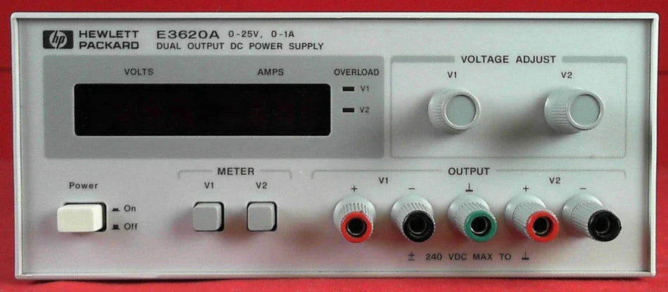 HP / Agilent E3620A Dual DC Power Supply, 0 to 25 V / 1 A